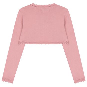 Girls Rose Pink Bolero Knit Cardigan