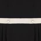 Girls Black & Ivory Pleated Dress, 2, hi-res
