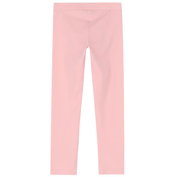 Girls Pink Logo Leggings