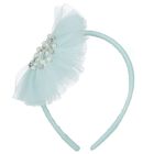 Girls Blue Tulle Headband, 1, hi-res