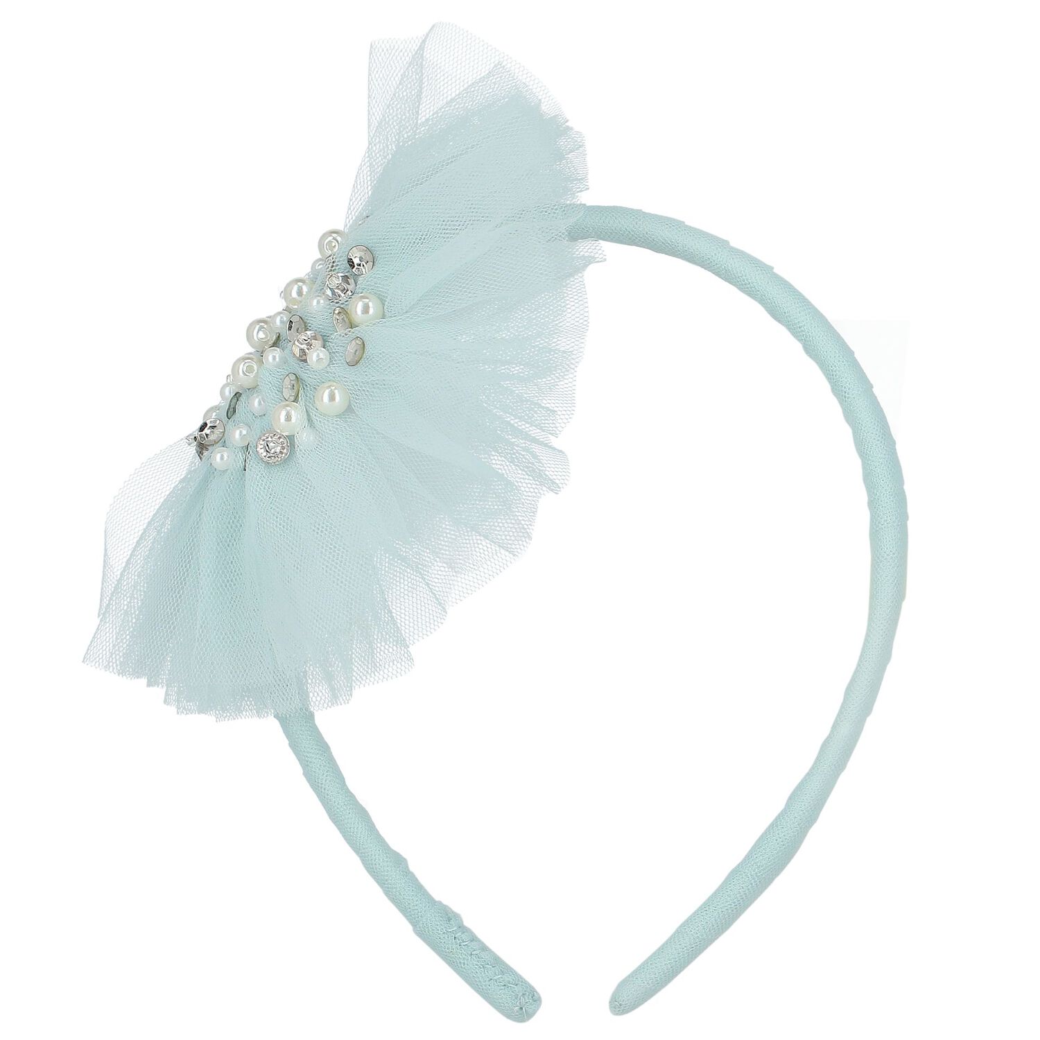 Girls Blue Tulle Headband, 1, hi-res image number null