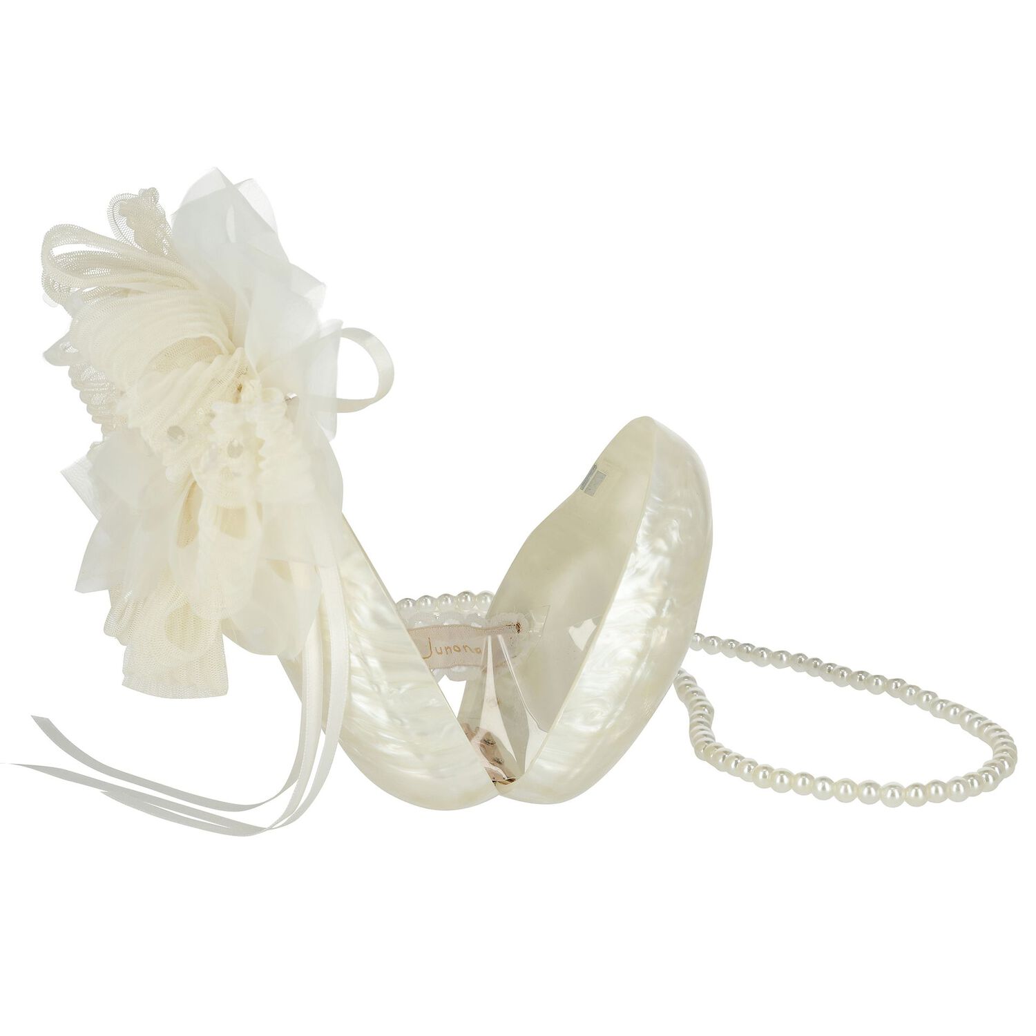 Girls Pearlescent Heart Shaped Handbag, 1, hi-res