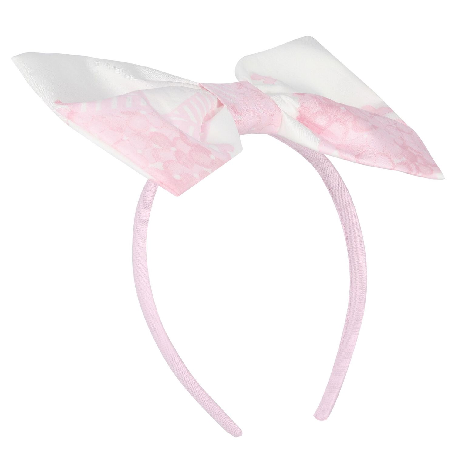 Girls White & Pink Floral Hairband, 1, hi-res