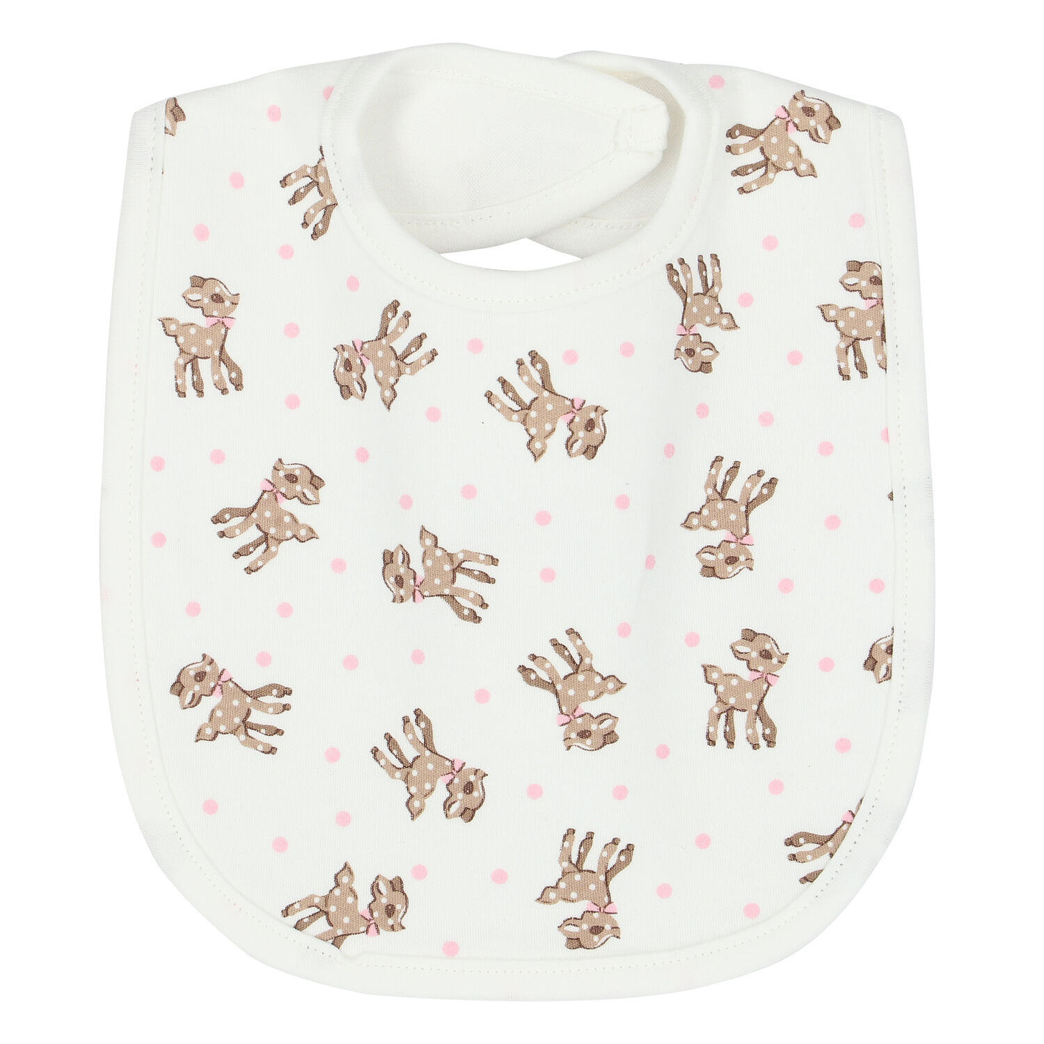 Baby Girls Ivory & Pink Fawn Bib, 2, hi-res image number null