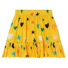 Girls Yellow Star Print Skirt, 1, hi-res