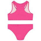 Girls Pink Teddy Bear Logo Bikini, 1, hi-res