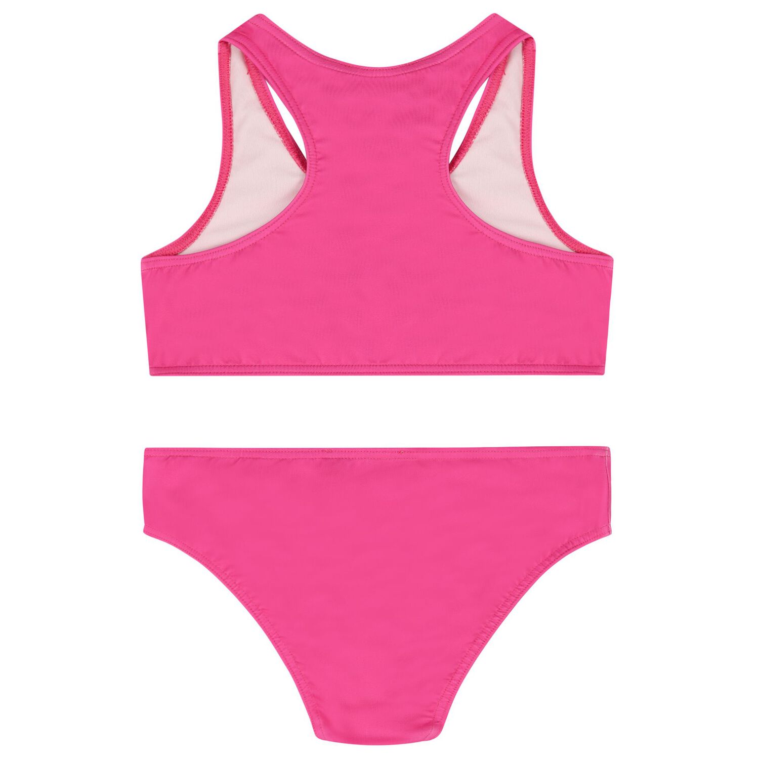 Girls Pink Teddy Bear Logo Bikini, 1, hi-res image number null