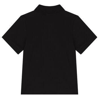 Boys Black Logo Polo Shirt