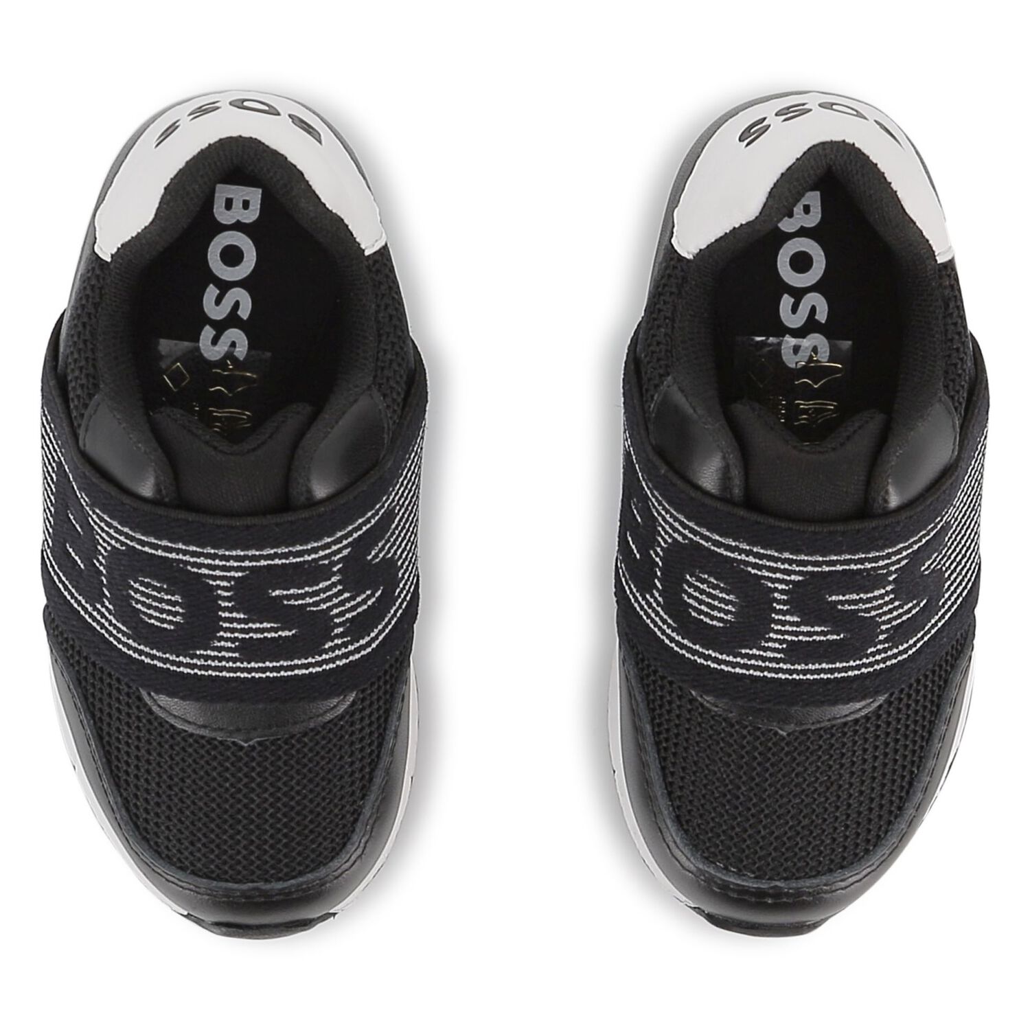 Boys Black Logo Trainers, 1, hi-res
