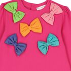 Girls Pink Bow Dress, 1, hi-res