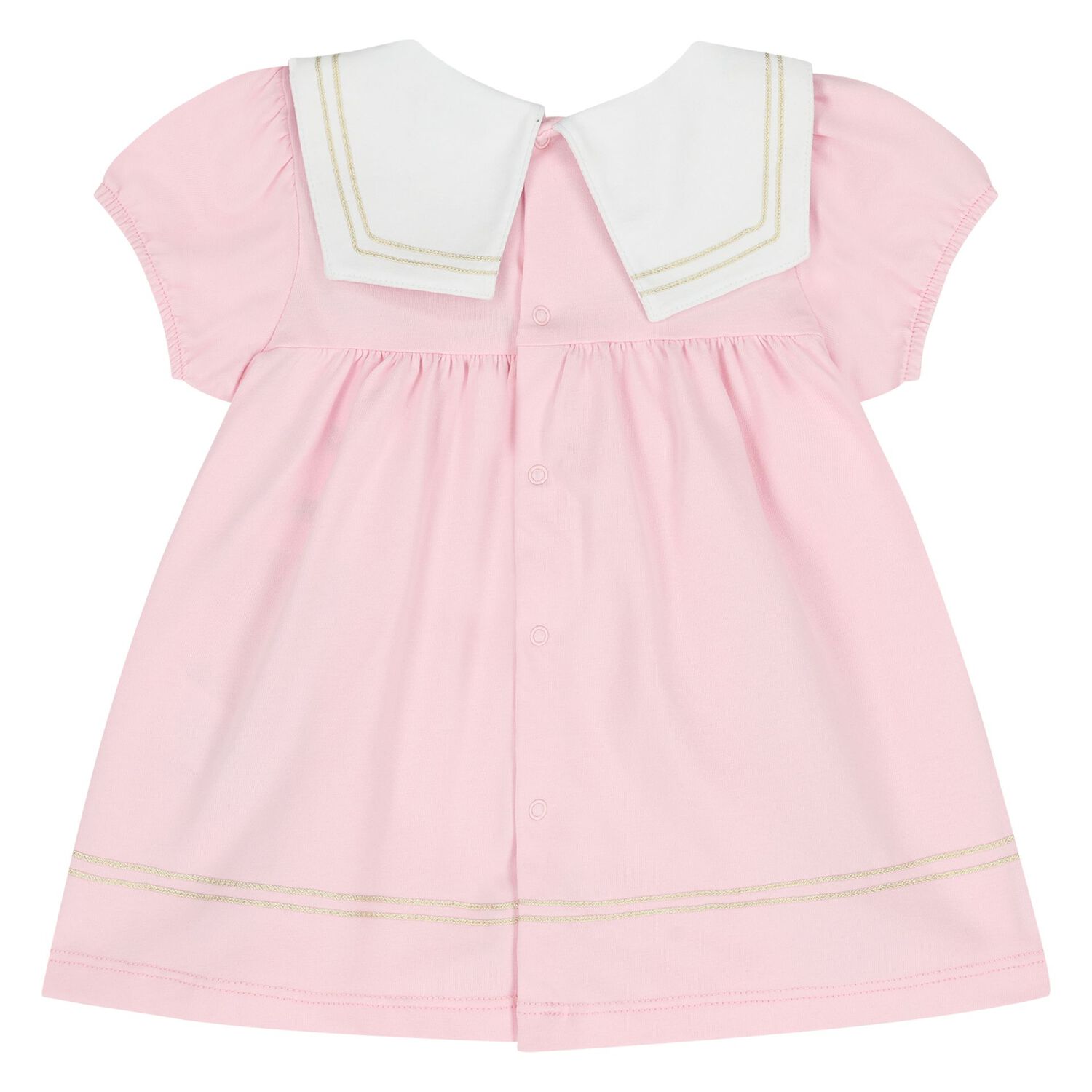 Baby Girls Pink & White Logo Dress Set, 1, hi-res