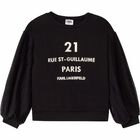 Girls Black Logo Sweatshirt, 1, hi-res