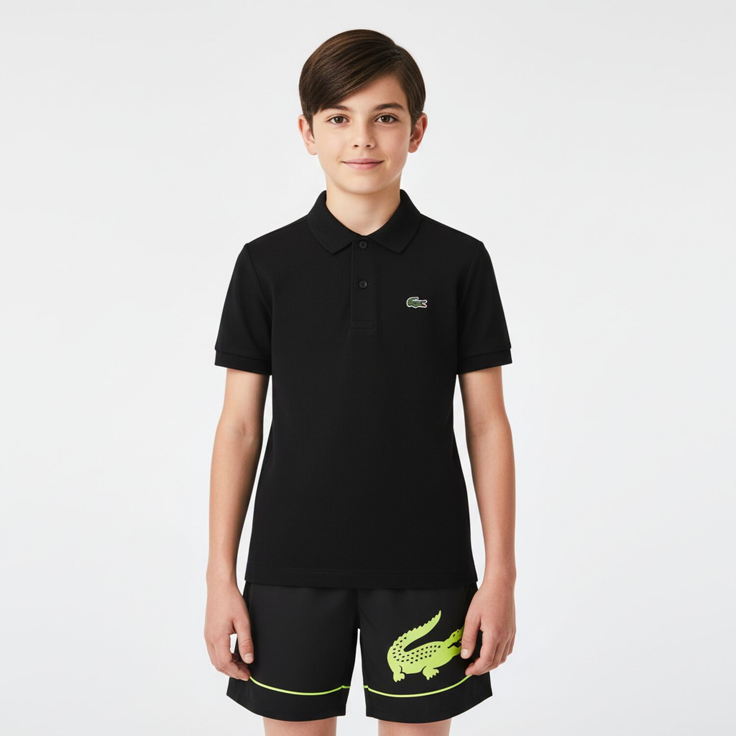 Boys Black Logo Polo Shirt, 2, hi-res