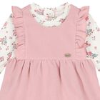 Baby Girls Pink Ruffled Dress, 1, hi-res
