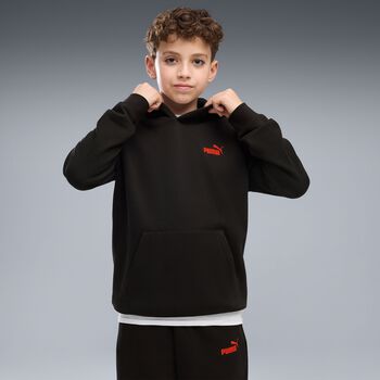 Boys Black Logo Hooded Top