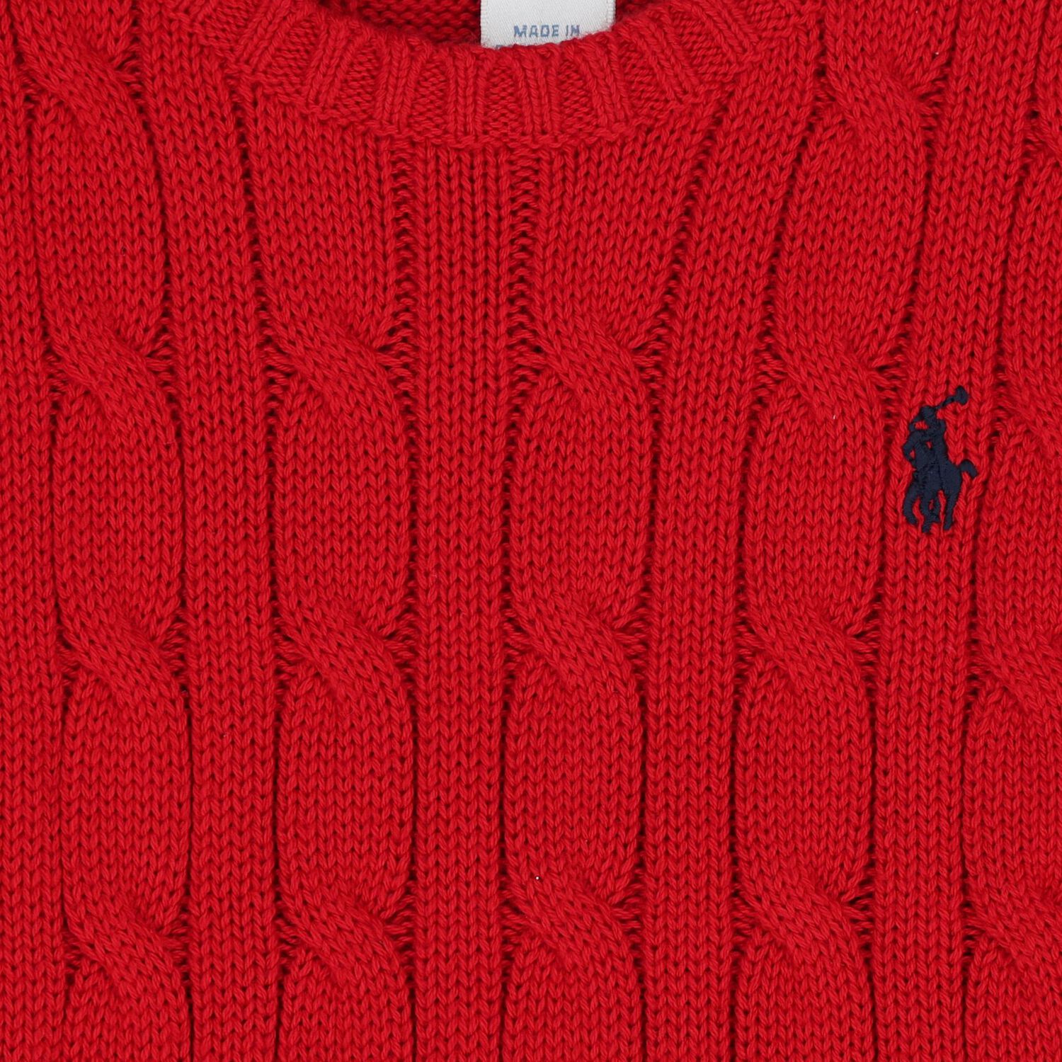 Red Logo Cable Knit Baby Jumper, 1, hi-res