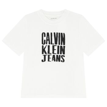 Girls White Logo T-Shirt