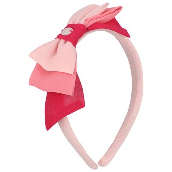 Girls Pink Chiffon Bow Headband