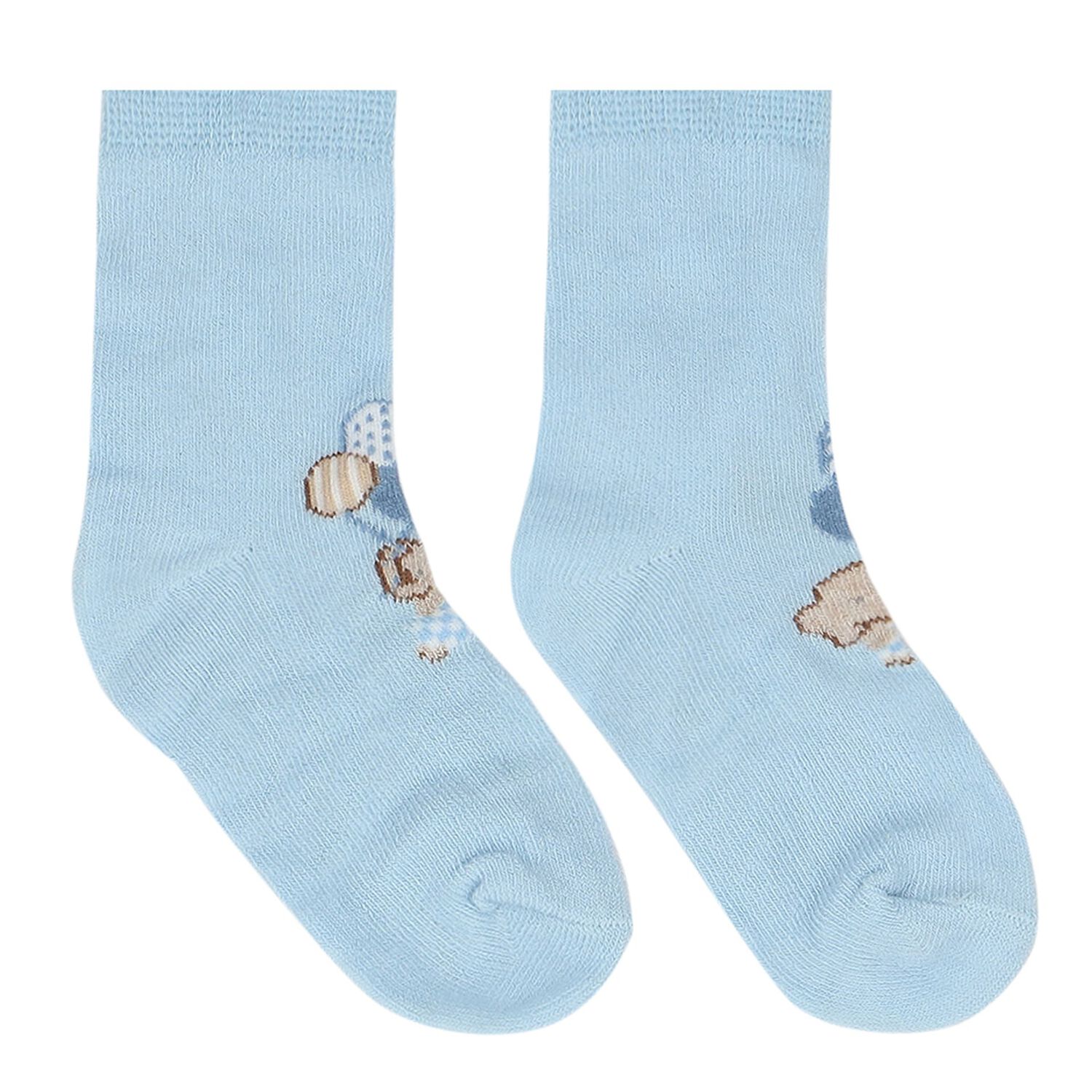 Baby Boys Blue & White Socks ( 4-Pack ), 3, hi-res