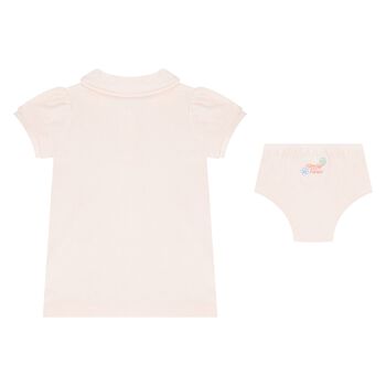 Baby Girls Pink Logo Polo Dress Set