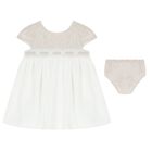 Baby Girls Beige & Ivory Dress Set, 1, hi-res