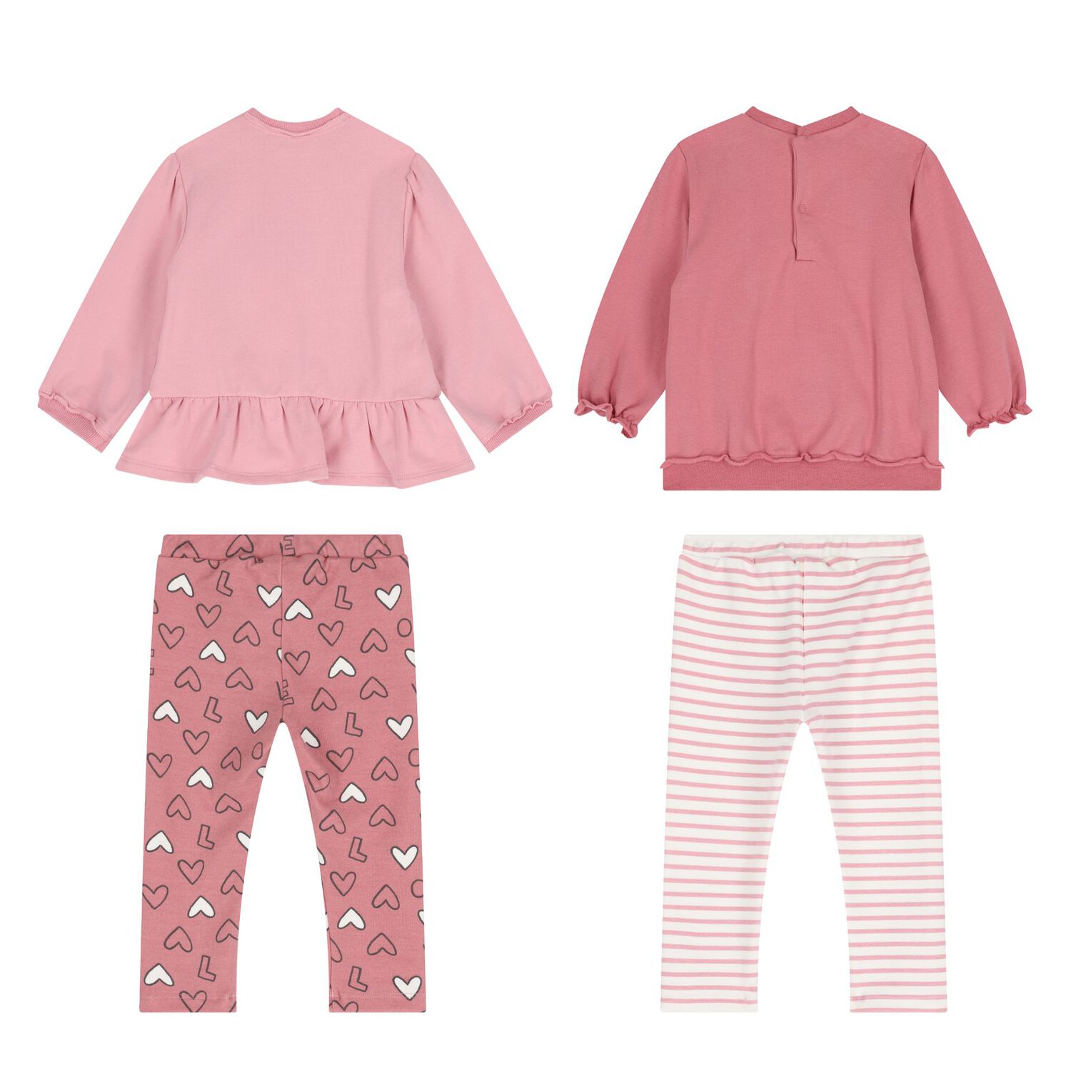 Baby Girls Pink & Ivory Leggings Set, 1, hi-res