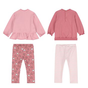 Baby Girls Pink & Ivory Leggings Set