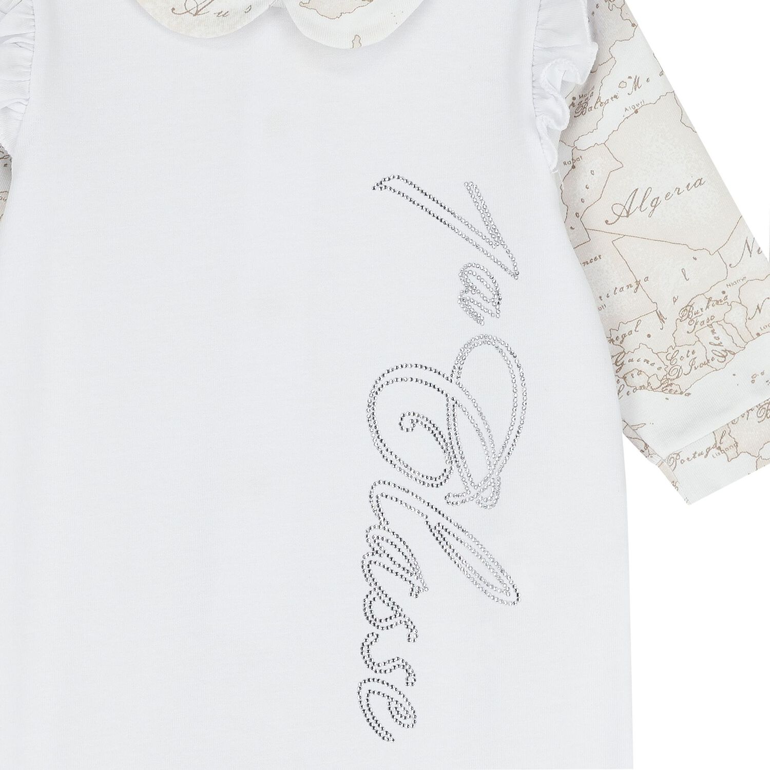 Baby Girls White Logo Babygrow, 1, hi-res