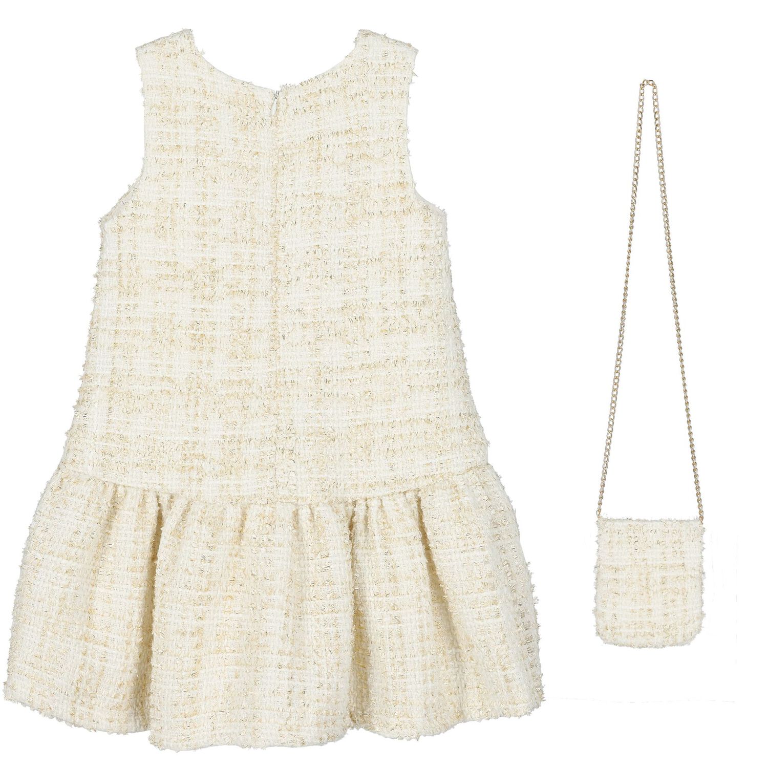 Girls Ivory & Gold Dress Set, 1, hi-res image number null