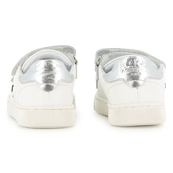 Girls White Choupette Leather Trainers