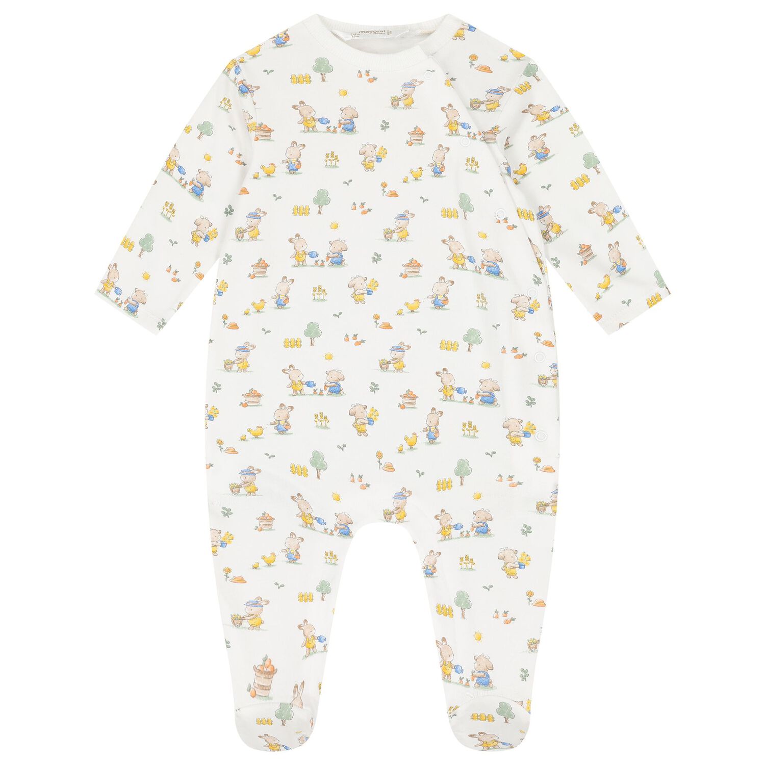 Ivory & Yellow Bunny Babygrows ( 2-Pack ), 3, hi-res
