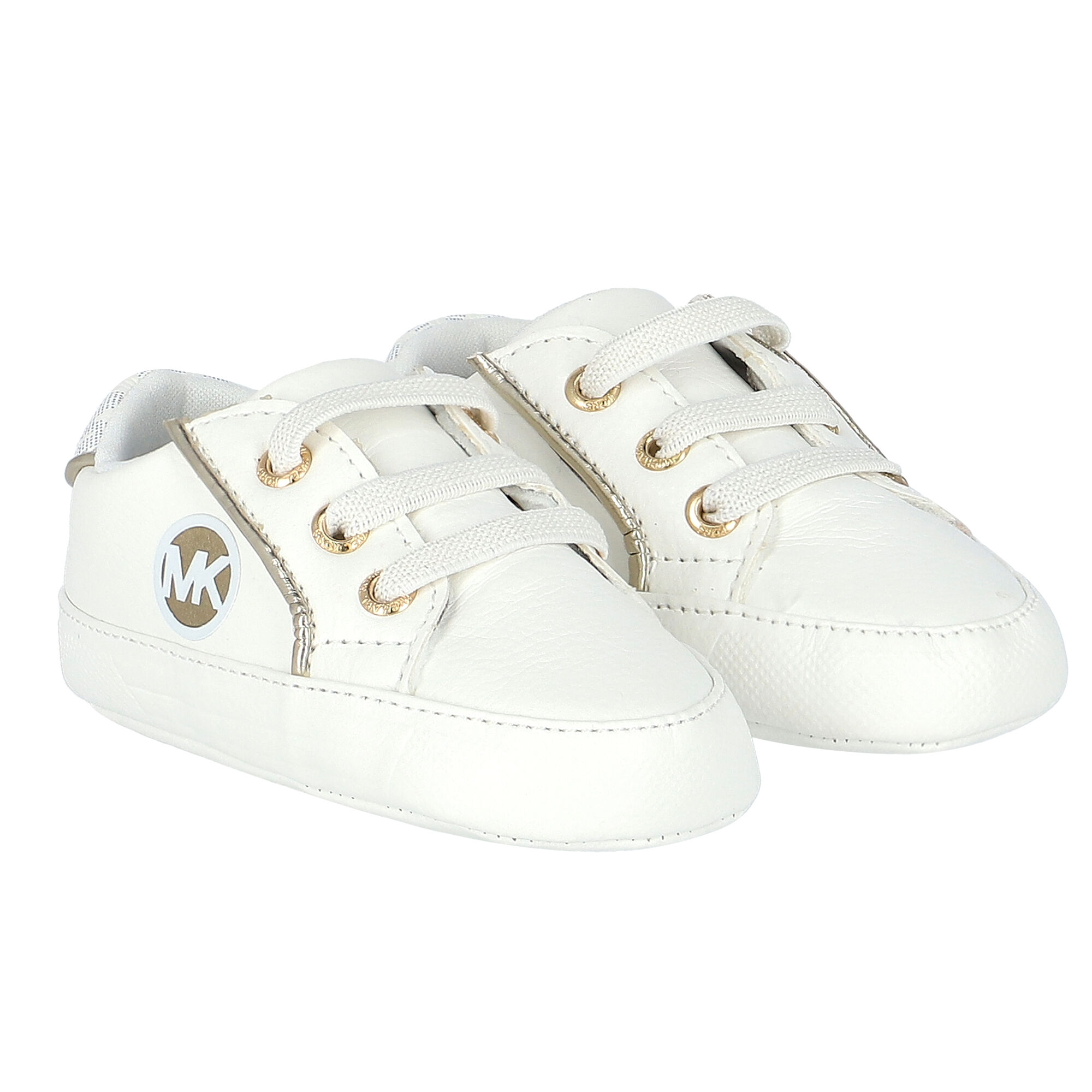 Michael kors white hot sale and gold sneakers
