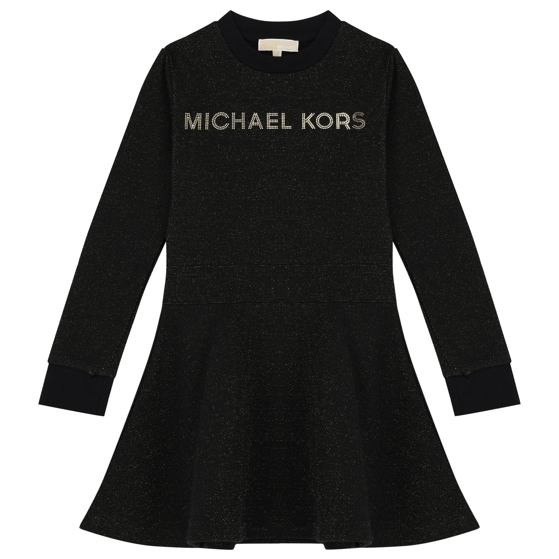 MICHAEL KORS Girls Black Gold Logo Dress Junior Couture UK