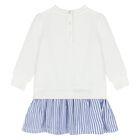 Baby Girls White Polo Bear Dress Set, 1, hi-res