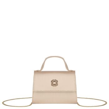 Girls Beige Crepe Handbag