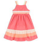 Girls Pink Flared Dress, 1, hi-res