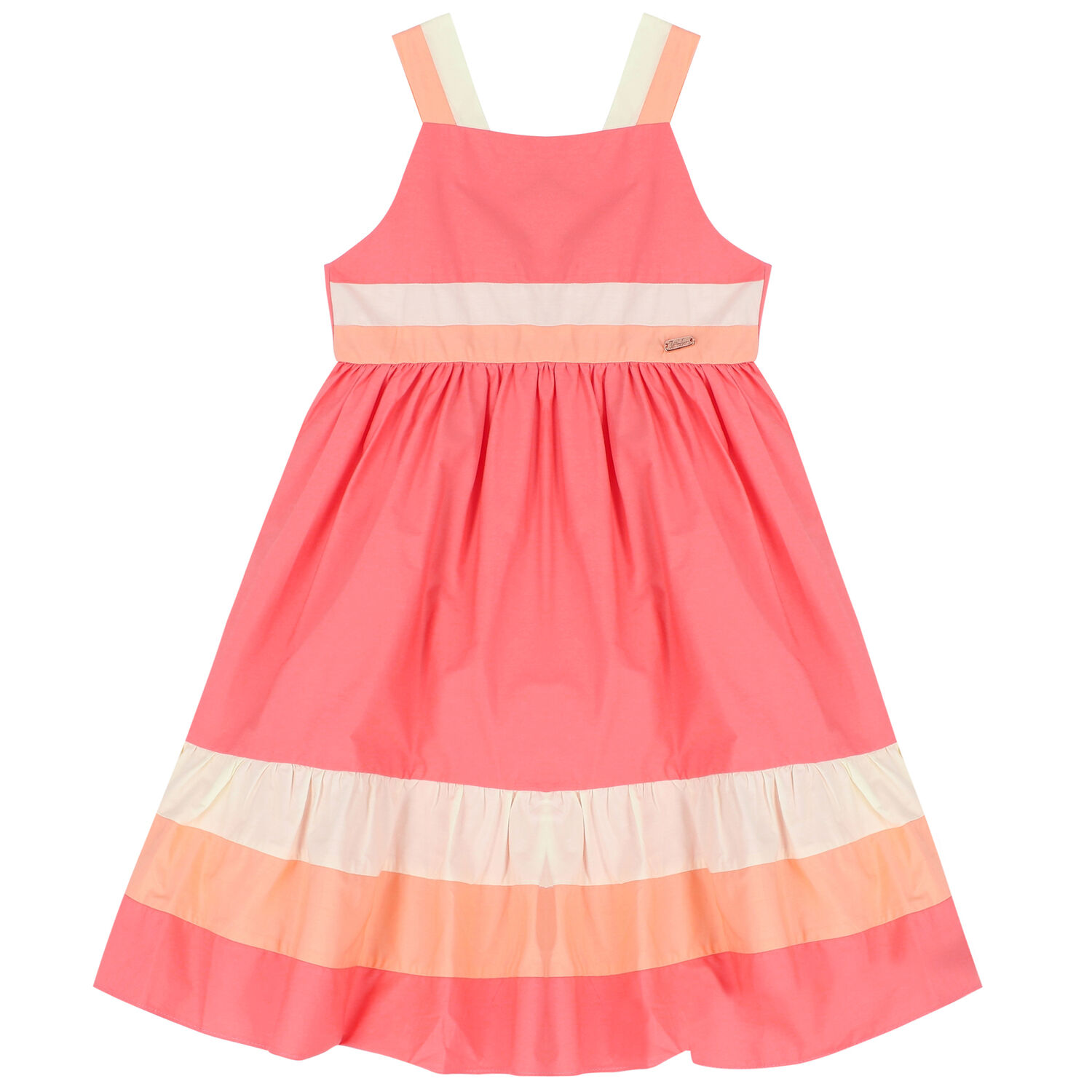 Girls Pink Flared Dress, 1, hi-res
