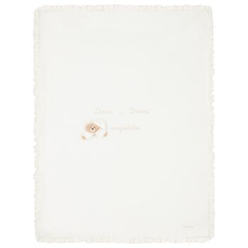 Ivory Teddy Bear Baby Blanket