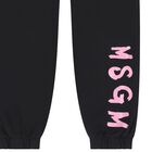 Girls Black & Pink Logo Joggers, 4, hi-res