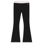 Girls Black Leggings, 1, hi-res