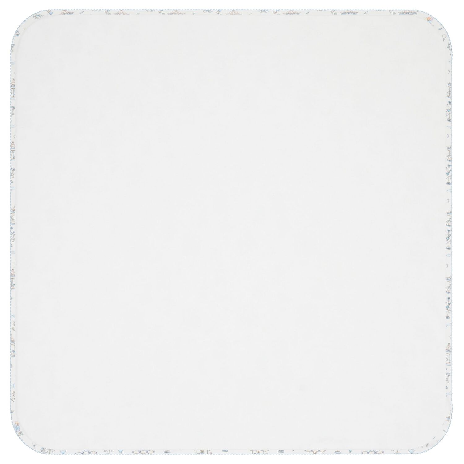 Baby Boys Blue & White Carousel Blanket, 1, hi-res