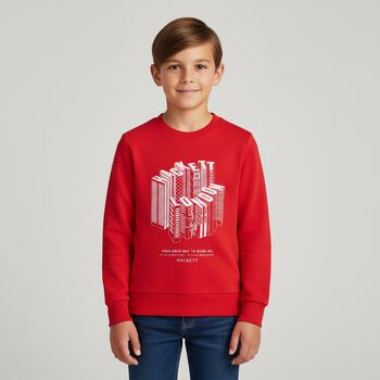 Boys Red Logo Sweatshirt