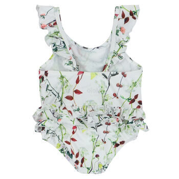 Baby Girls White Floral Swimsuit