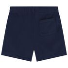 Baby Boys Navy Blue Logo Shorts, 1, hi-res