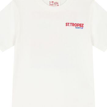 Boys White St Tropez Logo T-Shirt