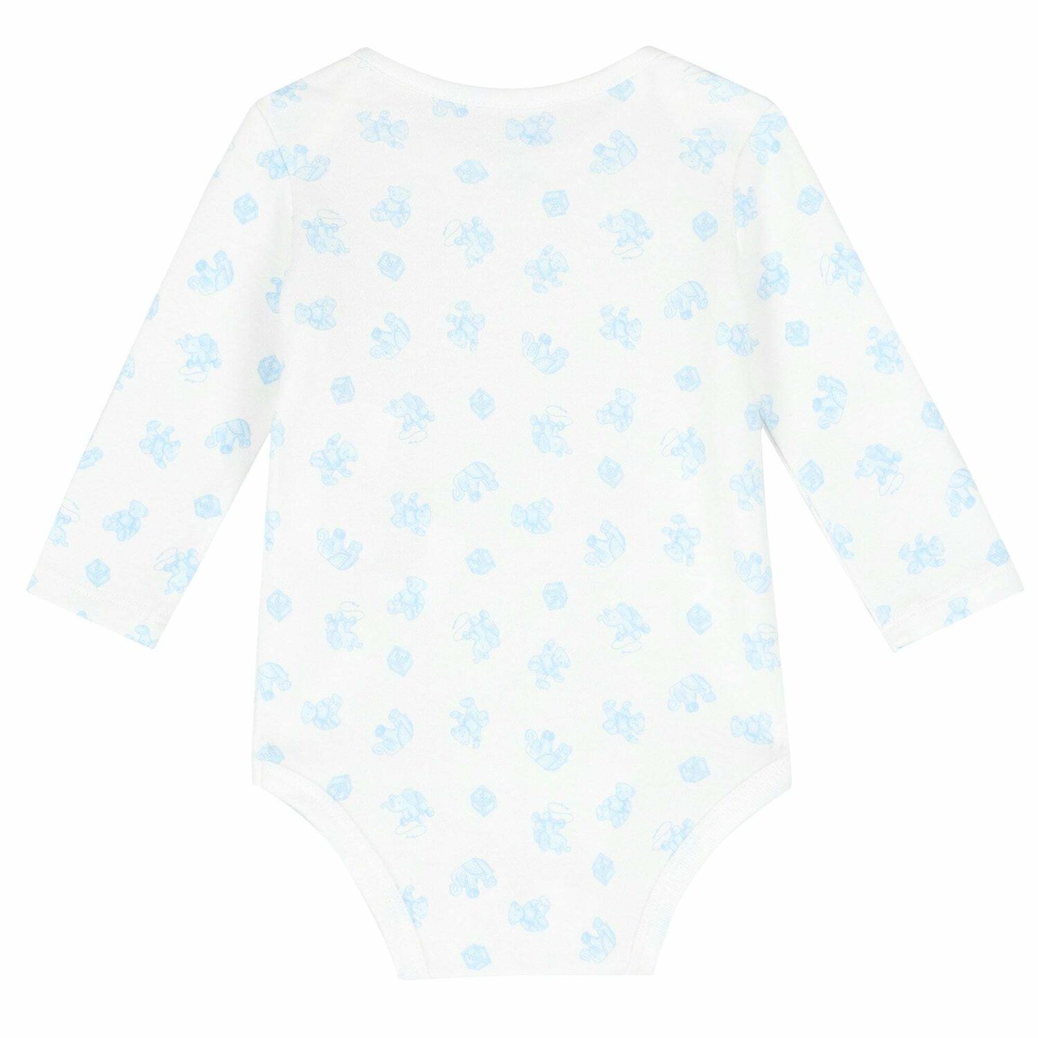 Baby Boys White & Blue Bodysuit, 3, hi-res