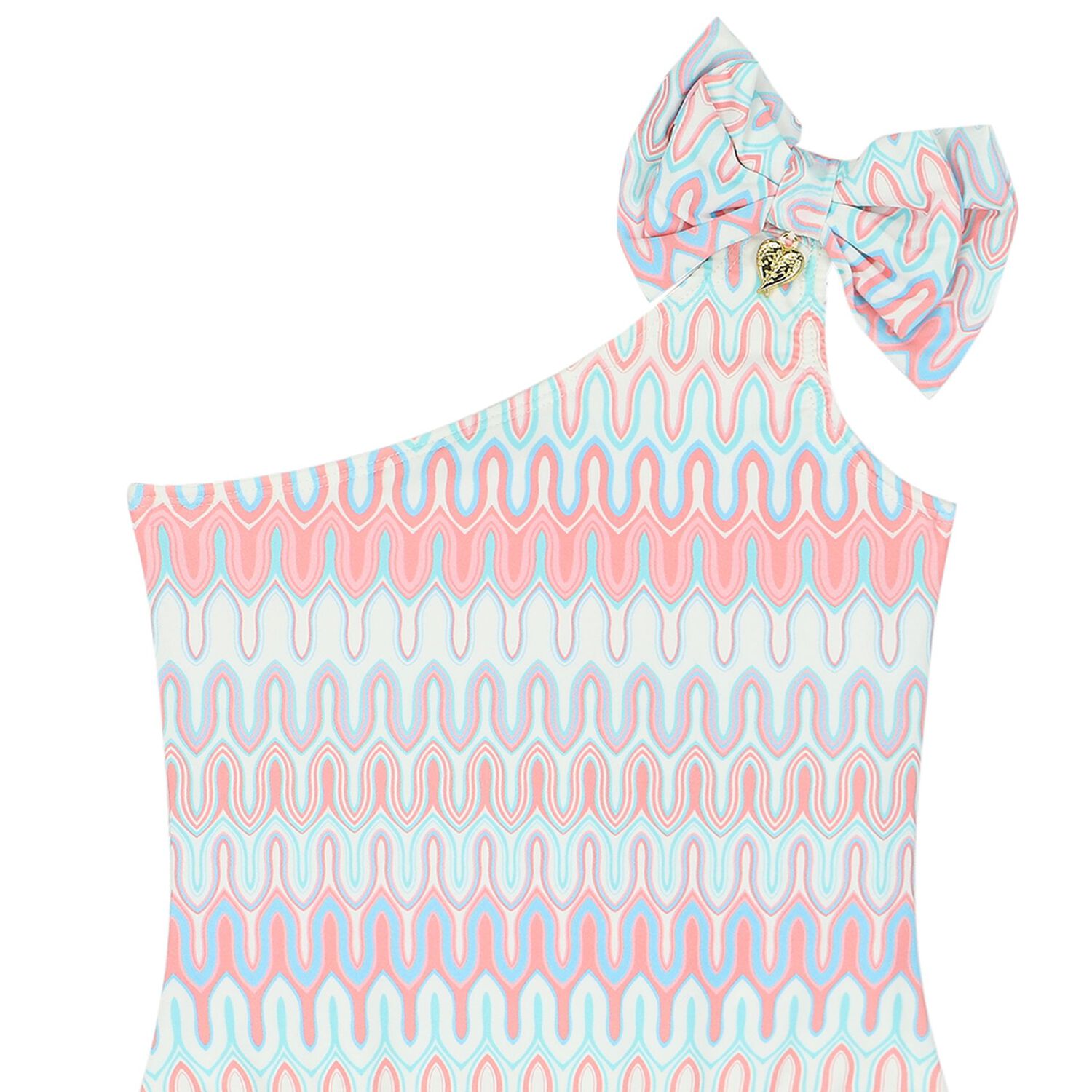 Girls Multi-Coloured One Shoulder Bikini, 2, hi-res