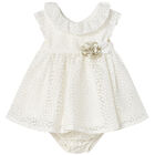 Baby Girls Ivory Organza Special Occasion Dress Set, 1, hi-res