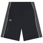 Boys Black Logo Shorts, 1, hi-res