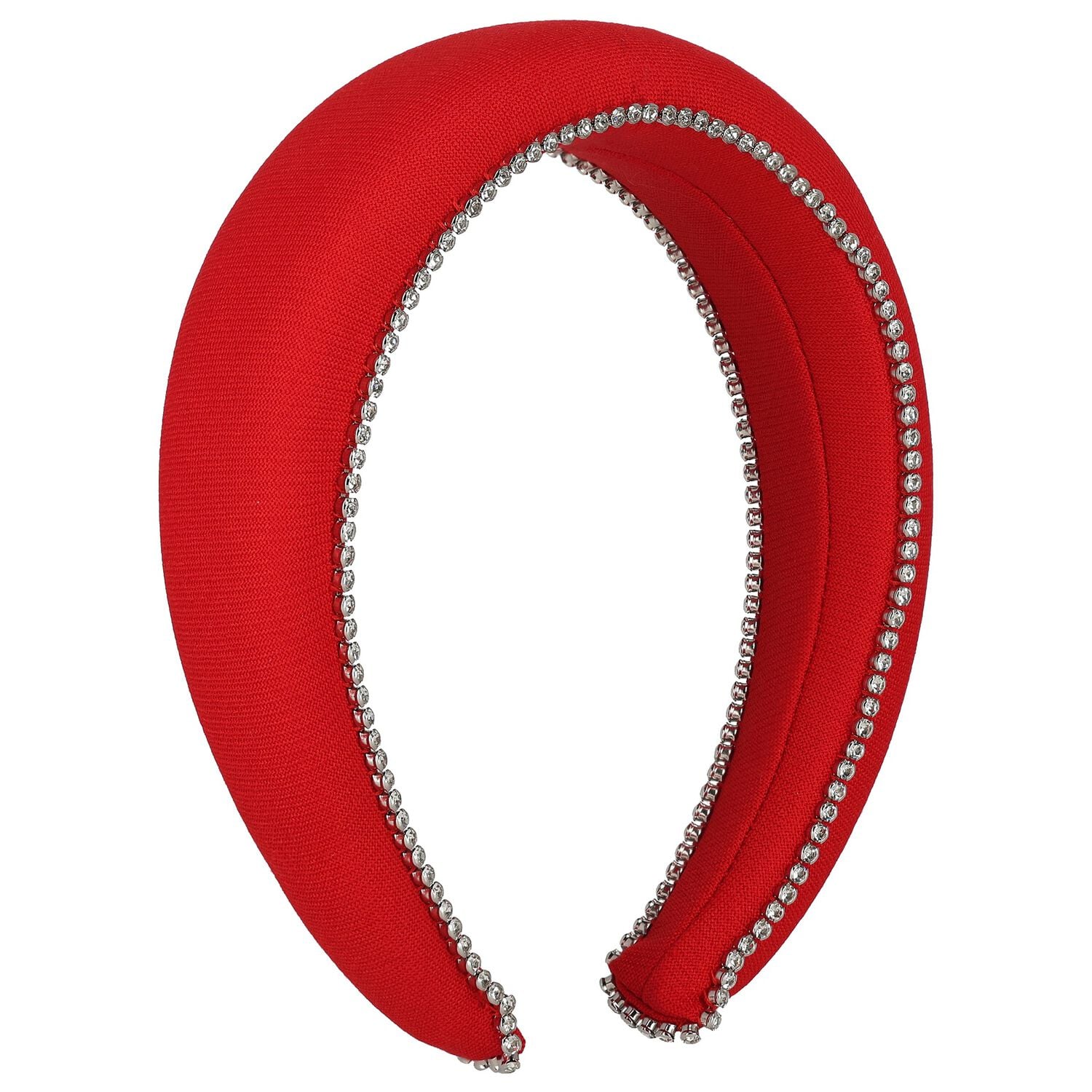 Girls Red Diamante Padded Headband, 1, hi-res